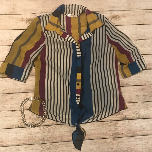 Sheer Colorful Blouse - Picture 1 of 4